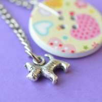 Scotty Dog and Heart Single Button Bag Charm/Keyring thumbnail