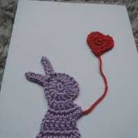 Purple Crochet Bunny Card thumbnail