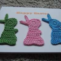 Crochet Bunnies Happy Easter Card GPB thumbnail