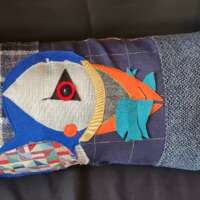 Decorative Scottish Puffin Pillow Cushion Oblong thumbnail