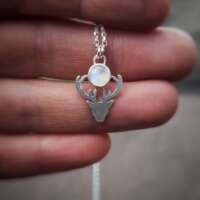 Blue Moonstone Stag Necklace thumbnail
