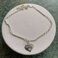 Sterling Silver Anklet with Heart Charm thumbnail