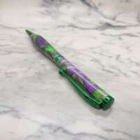 Green and Purple Resin Swirl Slimline Pen thumbnail