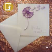 Quilled "Purple Dandelion" Greeting Card thumbnail