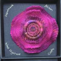 Rich Cerise and Purple Harris Tweed Brooch thumbnail
