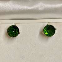 Olive Green Chaton Gemstone Studs thumbnail