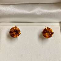 Amber Coloured Chaton Gemstone Studs thumbnail