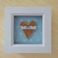 Framed Driftwood Heart with Lace thumbnail