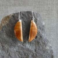 Yew Wood Crescent Earrings thumbnail