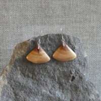 Yew Wood Triangle Earrings thumbnail