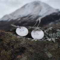 Sterling Silver Mountain and Eagle Disc Earrings thumbnail