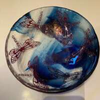 Fused Glass Dragonfly Bowl thumbnail