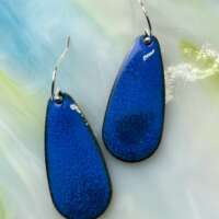 Blue Drop Enamel Earrings thumbnail