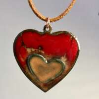 Red and Gold Heart Necklace thumbnail