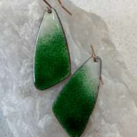 Green Drop Enamel Earrings thumbnail