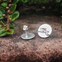 Leaping Hare Sterling Silver Earrings thumbnail