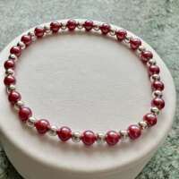 Red and Silver Bead Bracelet thumbnail