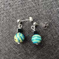 Turquoise Febelle Earrings with Hematite thumbnail