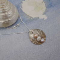Sterling Silver Sea Urchin Pendant with Pearls thumbnail
