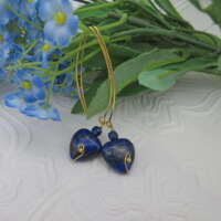 Gold Plated Sterling Silver Lapis Lazuli Drop Earrings thumbnail