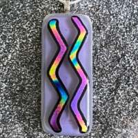 Fused Glass Lilac Pendant with Wavy Design thumbnail