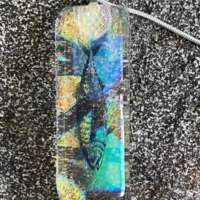Multicoloured Fused Glass Pendant with Fish Design thumbnail