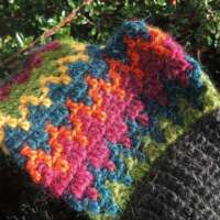 Multicoloured Mittens with Grey Cuff thumbnail