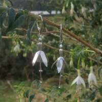 Fuchsia Silver Earrings with Lever Back Hooks thumbnail