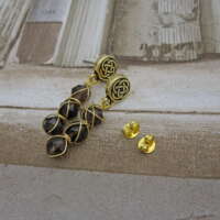 Gold Plated Smokey Quartz Earrings thumbnail