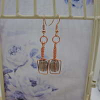 Rose Gold Plated Smokey Quartz Earrings thumbnail