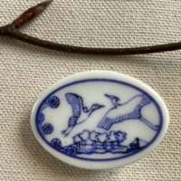 Herons Over Pabay Ceramic Brooch thumbnail