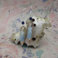 Sterling Silver Earrings with Aquamarine and Lapis Lazuli thumbnail