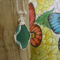 Green Onyx Wire Wrapped Pendant thumbnail