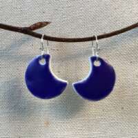 Purple Glaze Crescent Ceramic Earrings thumbnail