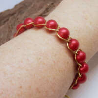 Red and Gold Celtic Braided Bracelet thumbnail