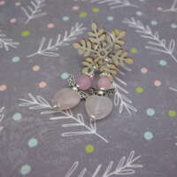Silver Plated Fairy Earrings with Rose Quartz thumbnail