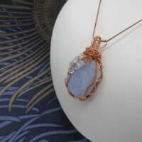 Ice Queen Necklace with Chalcedony and Topaz thumbnail