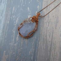 Ice Queen Necklace with Chalcedony and Topaz thumbnail