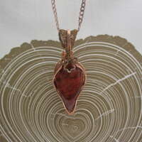 Rose Gold Plated Red Jasper Wire Wrap Pendant thumbnail