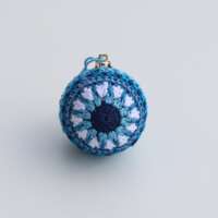 Light Blue Crochet Christmas Bauble thumbnail