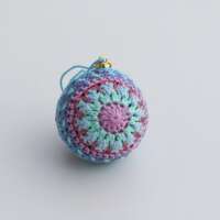 Pastel Crochet Christmas Bauble thumbnail