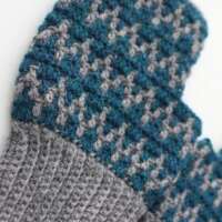 Teal Blue and Grey Mittens thumbnail