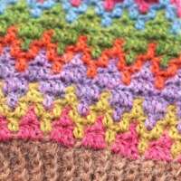 Multicoloured Mittens with Brown Cuff thumbnail