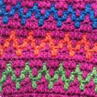 Multicoloured Mittens with Burgundy Cuff thumbnail