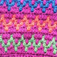 Multicoloured Mittens with Burgundy Cuff thumbnail