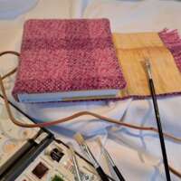 Sketch Book with Pink Handwoven Cover thumbnail