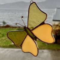 Stained Glass Amber Butterfly Sun Catcher thumbnail