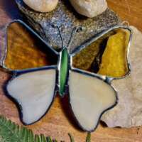Stained Glass Amber Butterfly Sun Catcher thumbnail