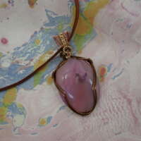 Dusky Pink Onyx Wire Wrapped Necklace thumbnail