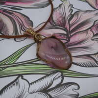 Dusky Pink Onyx Wire Wrapped Necklace thumbnail